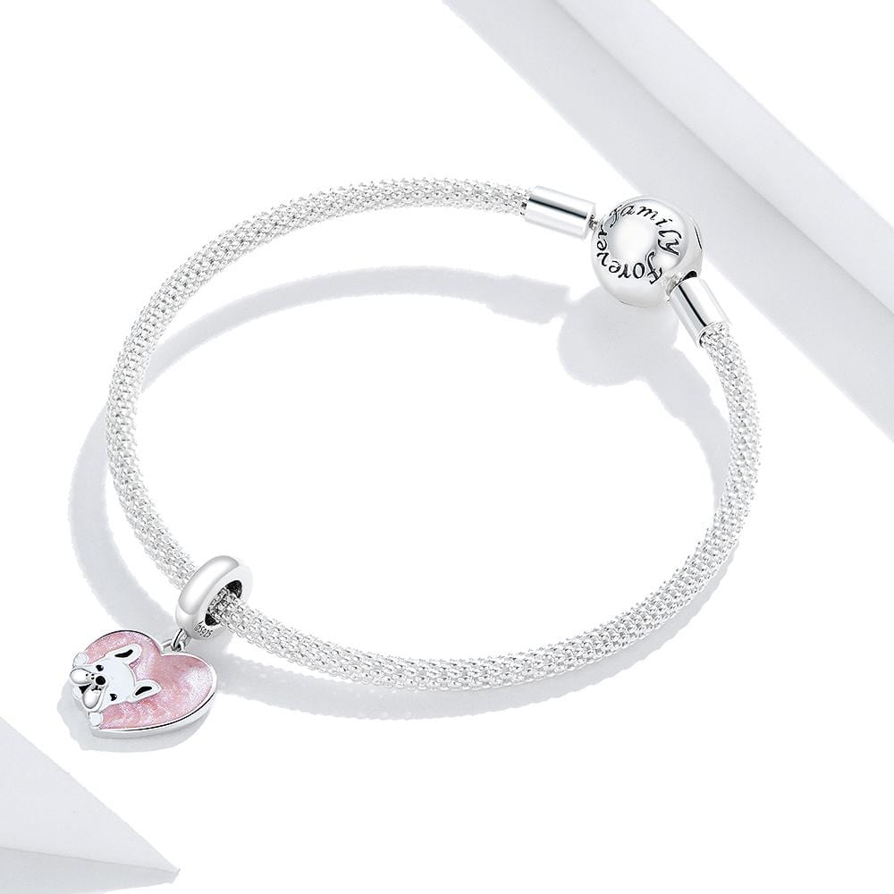 Solid 925 Sterling Silver Puppy Heart Love Waiting For You Pandora Inspired Charm