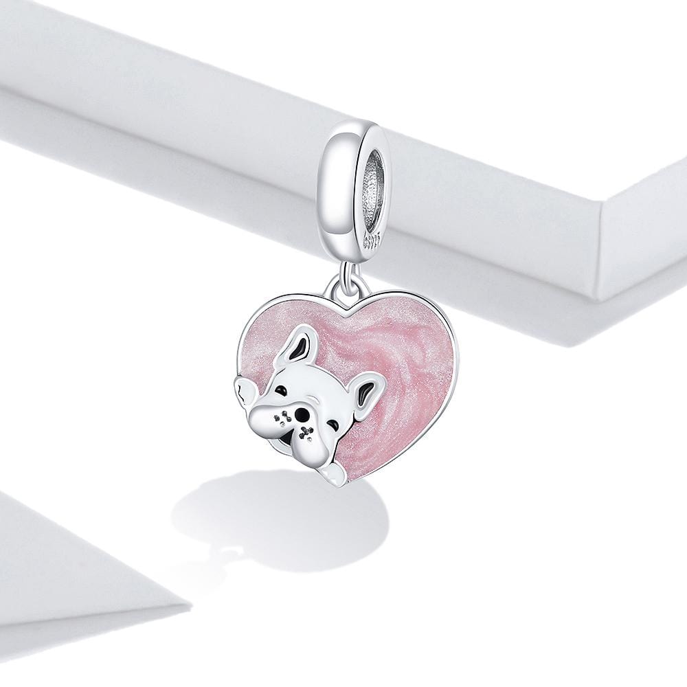 Solid 925 Sterling Silver Puppy Heart Love Waiting For You Pandora Inspired Charm