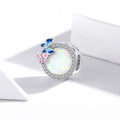 Solid 925 Sterling Silver Pink and Blue Inlay Couple Butterfly Pandora Inspired Charm