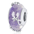 Solid 925 Sterling Silver Purple Glass Pandora Inspired charm - Brilliant Co