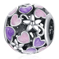 Solid 925 Sterling Silver Dual Tone Heart Shape Pandora Inspired charm - Brilliant Co