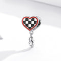 Solid 925 Sterling Silver In Love With Checkers Pandora Inspired Charm