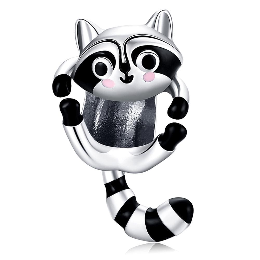 Solid 925 Sterling Silver Jumpy Fun Racoon Pandora Inspired Charm - Brilliant Co