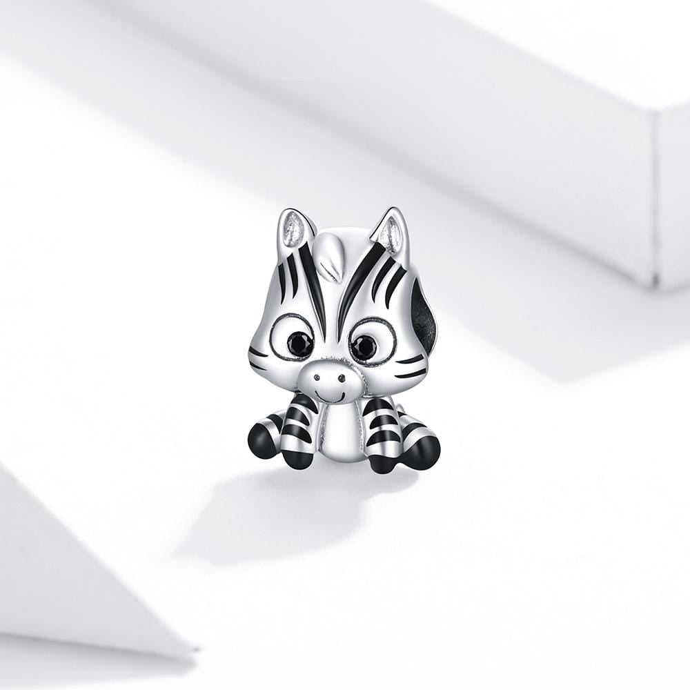 Solid 925 Sterling Silver Baby Zebra Pandora Inspired Charm - Brilliant Co