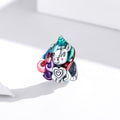 Solid 925 Sterling Silver Giddy Rainbow Unicorn Pandora Inspired Bead Charm