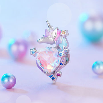 Solid 925 Signature Silver Mystic Majesty Unicorn Charm