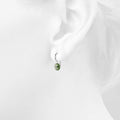 Solid 925 Sterling Silver Saucers Earrings Green