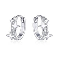 Solid 925 Sterling Silver Little Stars Huggies Earrings - Brilliant Co