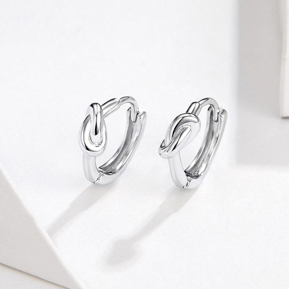 Solid 925 Sterling Silver Simplest Knot Earrings - Brilliant Co