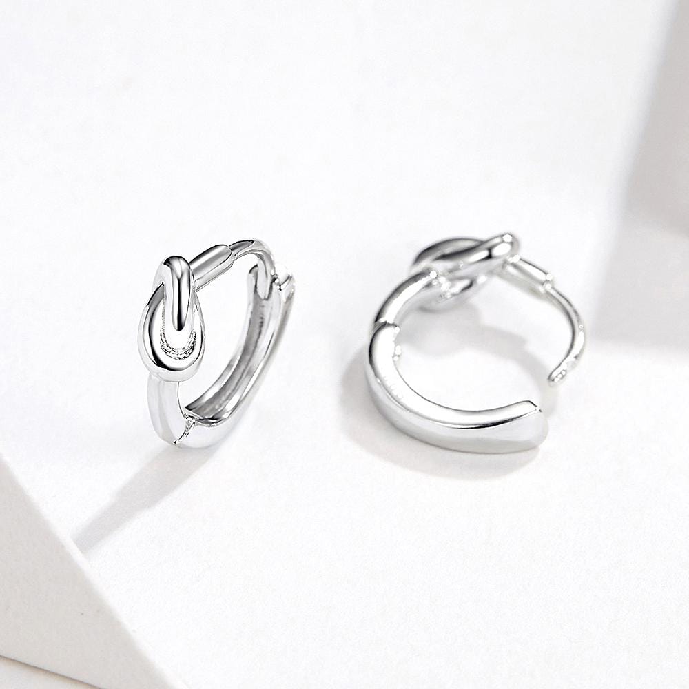 Solid 925 Sterling Silver Simplest Knot Earrings - Brilliant Co