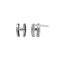 Solid 925 Sterling Silver Initial Alphabet Personalised Stud Earrings - 30