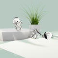 Solid 925 Sterling Silver Initial Alphabet Personalised Stud Earrings - 75