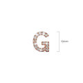 Solid 925 Sterling Silver Glamour Alphabet Letter Earrings Rose Gold - 28