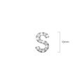 Solid 925 Sterling Silver Glamour Alphabet Letter Earrings  - 76