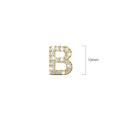 Solid 925 Sterling Silver Glamour Alphabet Letter Earrings Gold - 8