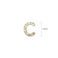 Solid 925 Sterling Silver Glamour Alphabet Letter Earrings Gold - 12