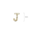 Solid 925 Sterling Silver Glamour Alphabet Letter Earrings Gold - 40