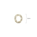 Solid 925 Sterling Silver Glamour Alphabet Letter Earrings Gold - 60