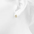 Solid 925 Sterling Silver Glamour Alphabet Letter Earrings Gold - 61