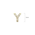 Solid 925 Sterling Silver Glamour Alphabet Letter Earrings Gold - 100