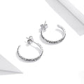 Solid 925 Sterling Silver Filigree Embossed Stud Earrings - Brilliant Co