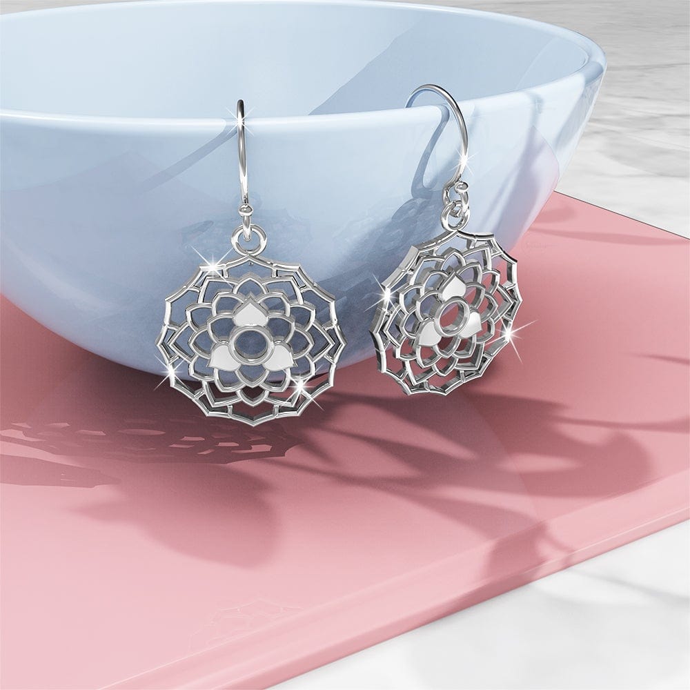 Solid 925 Sterling Silver Kayla Flora Hook Earrings