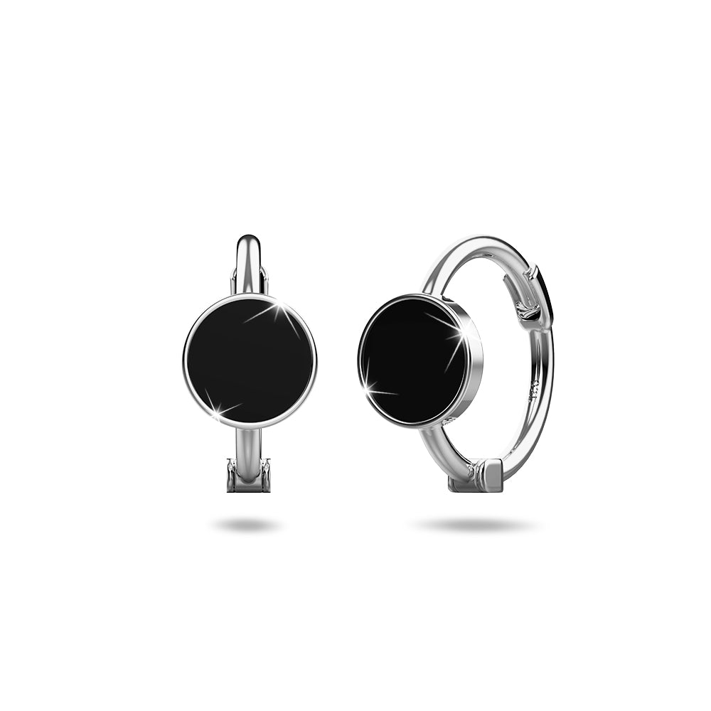 solid-925-sterling-silver-opulent-noir-enamel-huggie-earrings-3
