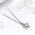 Solid 925 Sterling Silver Cat Love Necklace - Brilliant Co