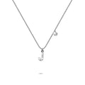Solid 925 Sterling Silver Initial Crystal Personalised Alphabet Letter Necklace Silver - 38