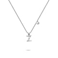 Solid 925 Sterling Silver Initial Crystal Personalised Alphabet Letter Necklace Silver - 102