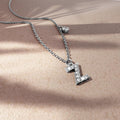 Solid 925 Sterling Silver Initial Crystal Personalised Alphabet Letter Necklace Silver - 103