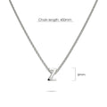 Solid 925 Sterling Silver Initial Alphabet Letter Necklace  - 105