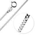 Solid 925 Sterling Silver Curb Chain Chain Necklace in White Gold Layered - Brilliant Co