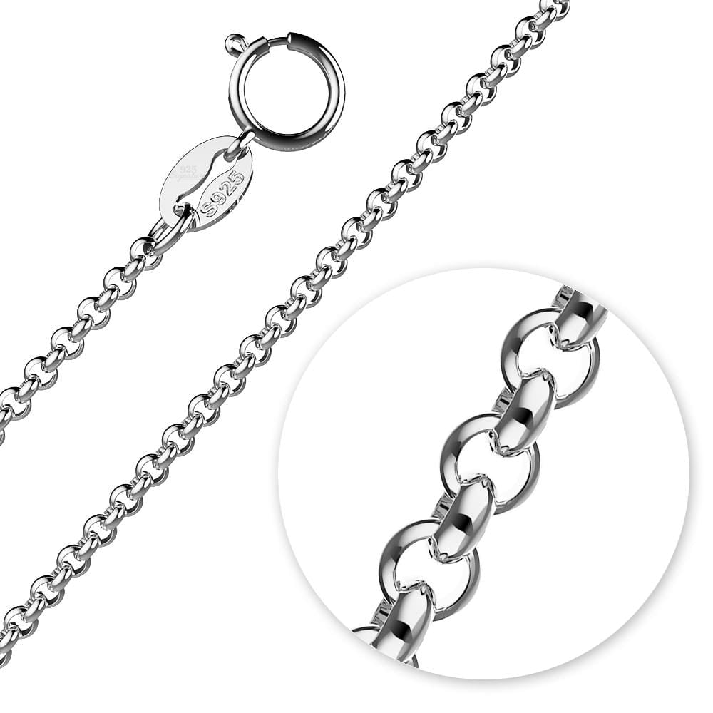 Solid 925 Sterling Silver Belcher Rolo Chain in White Gold Layered - Brilliant Co