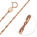 Solid 925 Sterling Silver Singapore Chain Necklace in Rose Gold Layered - Brilliant Co