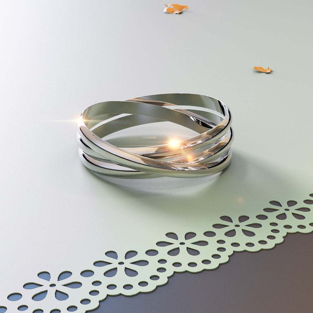 Solid 925 Sterling Silver Russian Love Ring