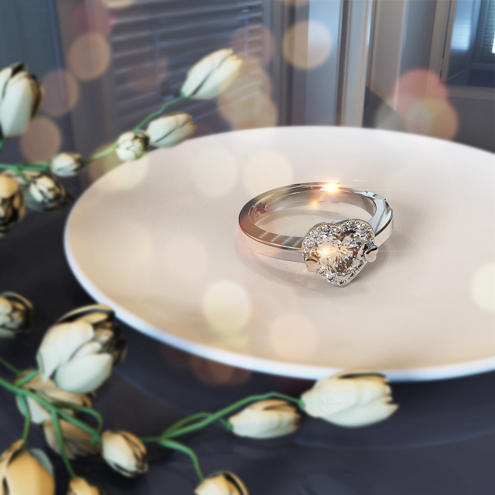 Solid 925 Sterling Silver Kindrea Heart Ring