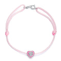 Solid 925 Sterling Silver Neon Pink Love Rope Bracelet