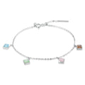 Solid 925 Sterling Silver Whimsical Multicolour Charm Bracelet