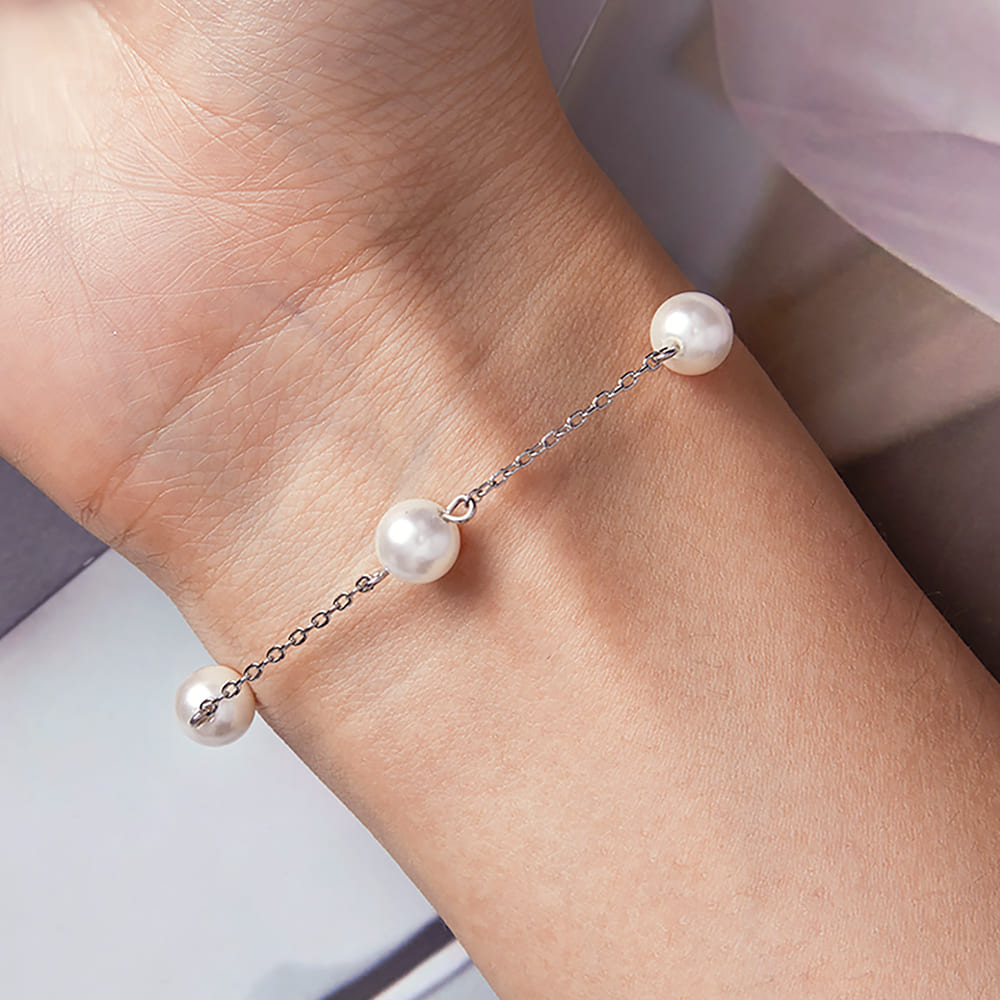 Solid 925 Signature Silver Beads Bracelet