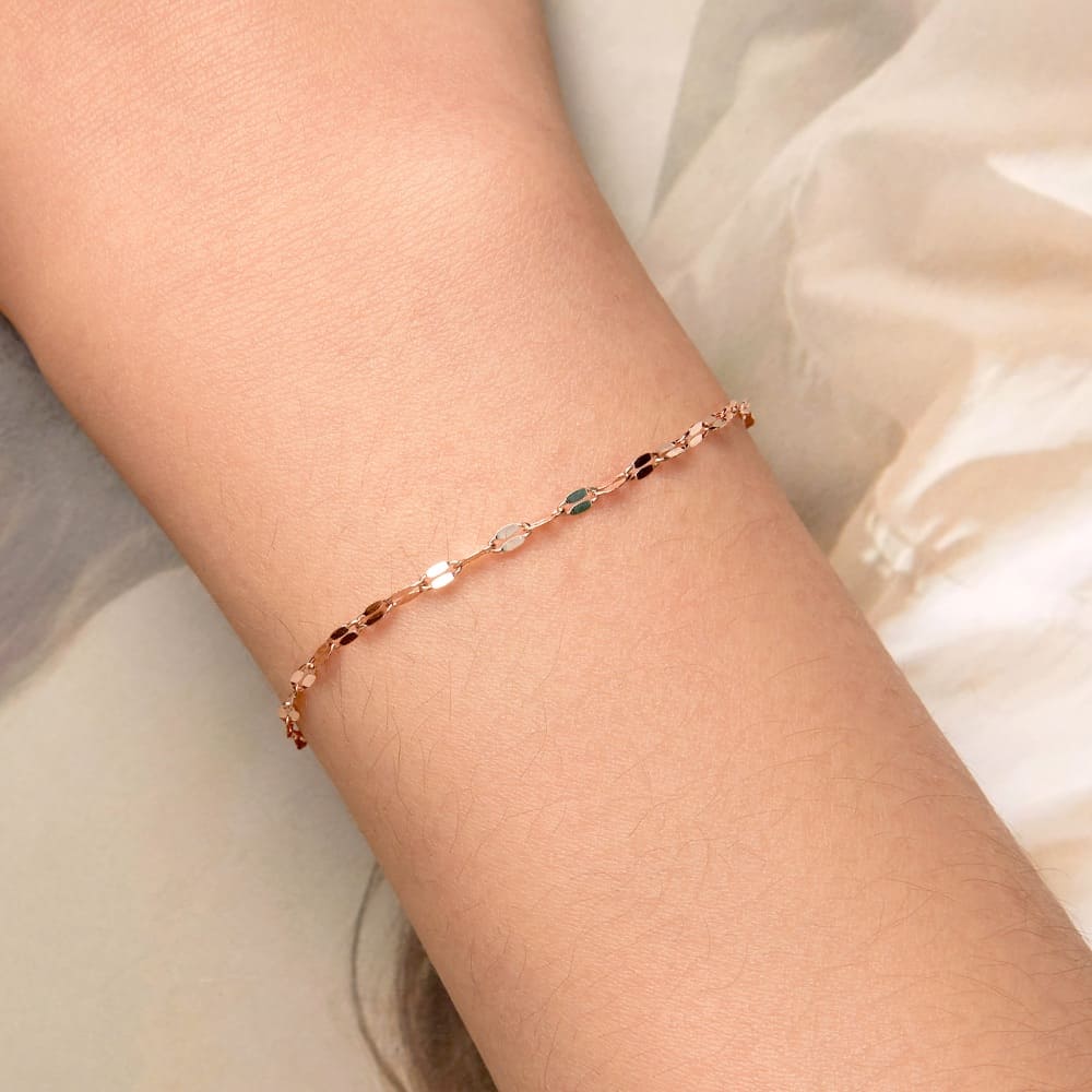 Solid 925 Signature Silver Felicia Rose Gold Bracelet