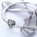 Solid 925 Sterling Silver Gentle Heart CZ Charm - Brilliant Co