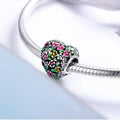 Solid 925 Sterling Silver Magnolia Bloom Heart Charm