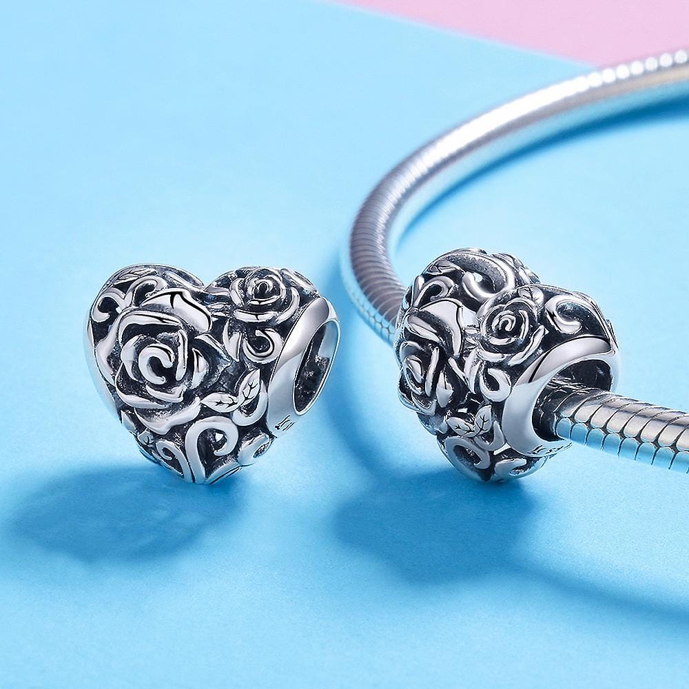 Solid 925 Sterling Silver Rosie Heart Charm - Brilliant Co