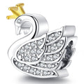 Solid 925 Sterling Duchess Swan CZ Charm - Brilliant Co