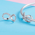 Solid 925 Sterling Silver Family Forever Infinity Pandora Inspired Charm White Gold