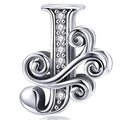 Solid 925 Sterling Silver Vintage Inspired Antique Alphabet Charm - 29