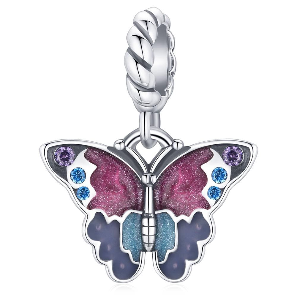 Solid 925 Sterling Silver Majestic Butterfly Pandora Inspired Bead Charm - Brilliant Co