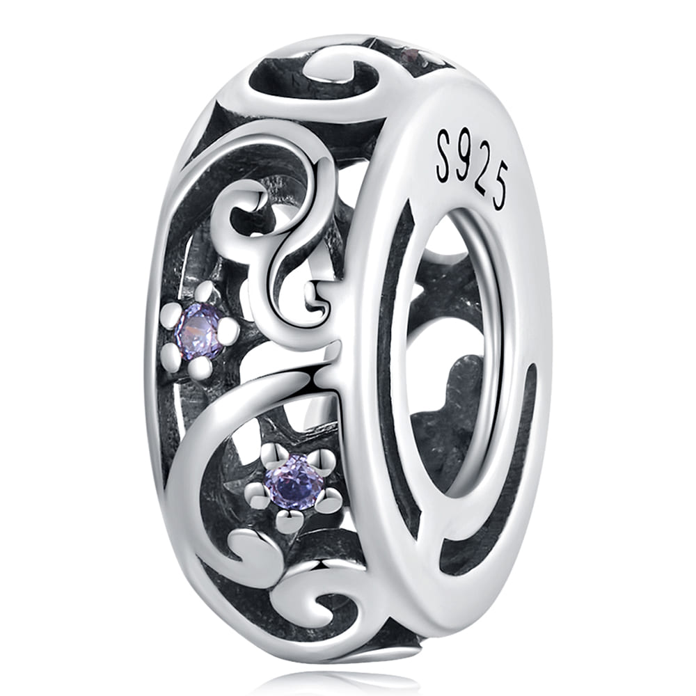 Solid 925 Signature Silver Open Filigree Charm