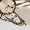 Solid 925 Sterling Silver Gold Hippie Beaded Hoop Earrings